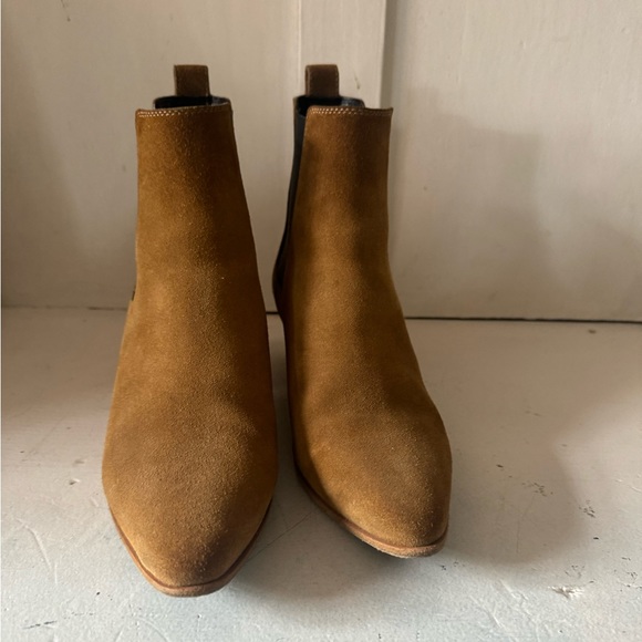 Saint Laurent Suede Chelsea Ankle Boots 35 1/2 Pre-Owned - Picture 1 of 4